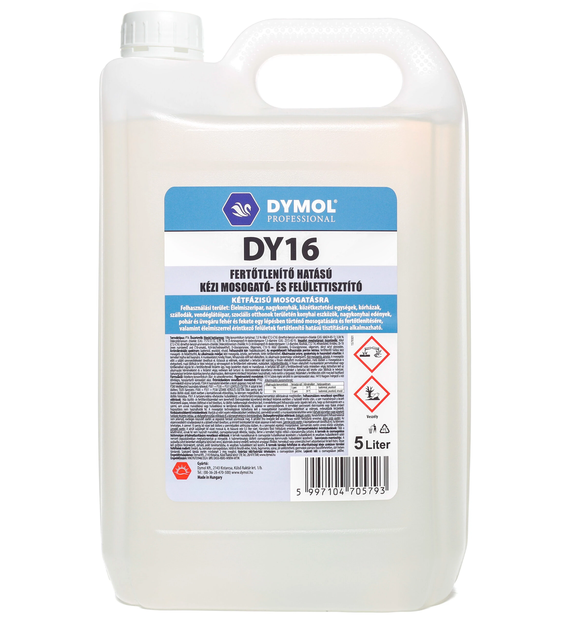 DY-16 Fertőtlenítő hatású kézi mosogató- és felülettisztító 5000ml